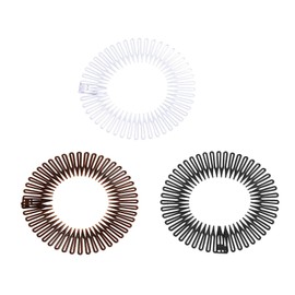 Full Circular Stretch Comb, 3 Pcs Stretch Hair Comb Band, Flexible Plastic Circle Comb, Circular Tooth Headband