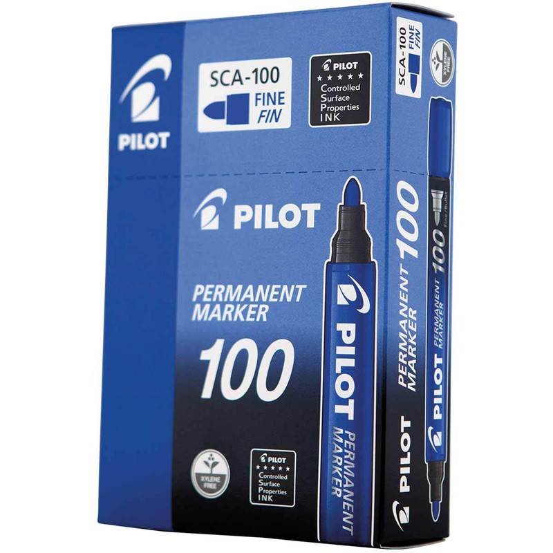 Pilot sca-100-l – Pack of 12 Permanent Markers, Conical Tip,