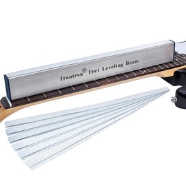 Frautron Fret Leveling Beam, 16 Inch Stainless Steel Fret Leveler Sanding Block, Guitar Fret Level File Bar Luthier Repair Tool with 2-Set of 120/240/320/400/600/1000 Grit Replacement Sandpaper