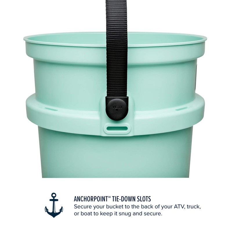 YETI Loadout 5-Gallon Bucket, Impact Resistant Fishing/Utility Bucket, Seafoam