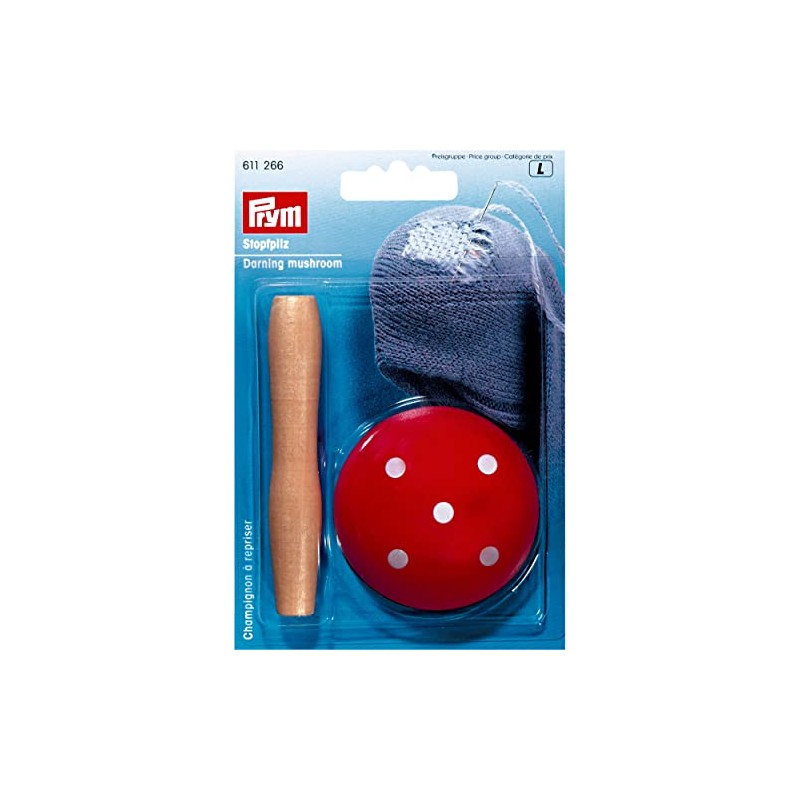 Prym Darning Mushroom, Wood, Red, 60mm