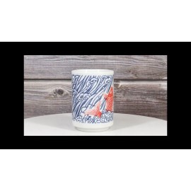 Ebros Gift Pack Of 6 Porcelain Yin Yang Red Black Koi Fishes By Waterfall Yunomi Tea Cups