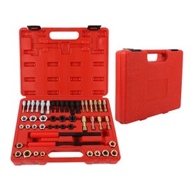 Angchun 48PCS Thread Chaser Set - Thread Repair Kit Includes 24 Rethreading Dies, 22 Rethreading Taps and 2 SAE Rethread Files, Thread Restorer Kit with Metric, UNF and UNC Sizes