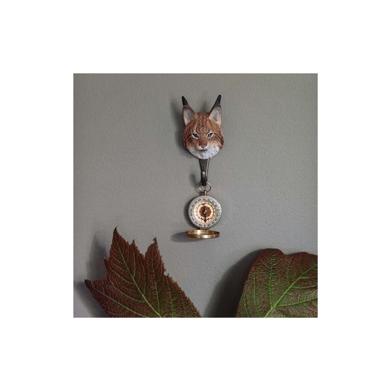 Wildlife Garden WG4502 Hook Lynx - Hand Carved Hook -