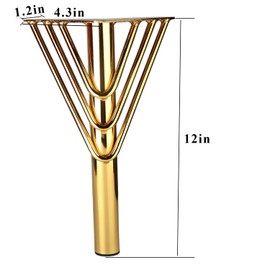 Osring 12 Inch Furniture Leg Gold Triangle Shaped Hairpin Furniture Table Feet 4pcs, Heavy Duty Metal Coffee Table Legs for Sofa Dresser Cabinet