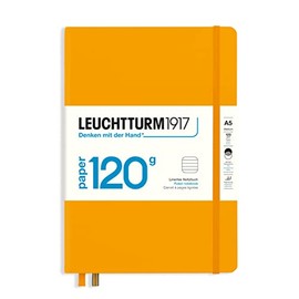 Leuchtturm1917 Notebook, 120 g/m² Paper Edition, Hardcover, Medium/A5, 367127, Rising Sun, Lined