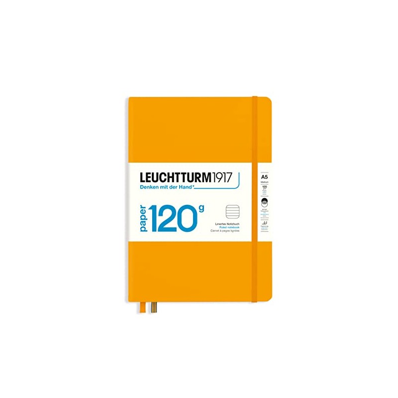 Leuchtturm1917 Notebook, 120 g/m² Paper Edition, Hardcover, Medium/A5, 367127, Rising