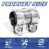 KINETOX Exhaust Pipe Stainless Steel Pipe Connector Double Clamp Exhaust