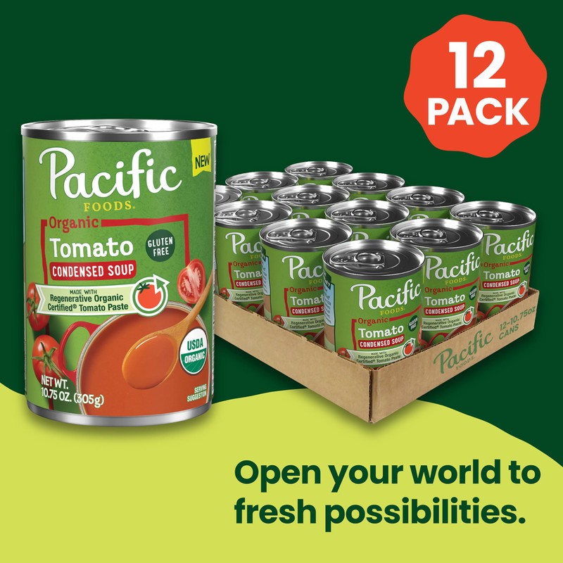 Pacific Foods Organic Condensed Tomato Soup, 10.75 oz Can (12