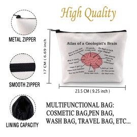 JXGZSO Funny Geologist Gifts Atlas of a Geologist's Brain Makeup Bags Geology Rock Collector Bags (Atlas of a Geologist's Brain CA)