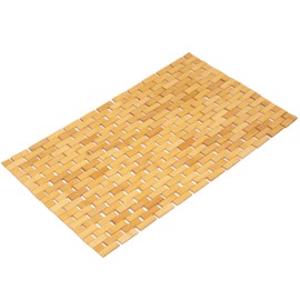 Basicwise Foldable Large Bamboo Bathroom Mat - Non-Slip Design for Showers, Bathtubs, Spas, and Pools - Providing Comfort, Quick Drying, and a Practical Accessory and Decorative Element for Your Home