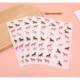 OHLIGEI 50 Pieces Horse Pink Treat Bags Horse Cellophane Candy Bags Horse Racing Plastic Goodie Storage Bags for Horse Theme Birthday Party Supplies