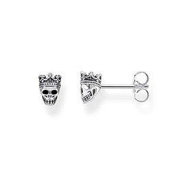Thomas Sabo H2111-643-11 Unisex Skull Stud Earrings 925 Sterling Silver Pack of 2, Precious metal, Cubic Zirconia