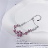 Pink Crystal Cherry Blossom Flower Chain Link Bracelet for Women