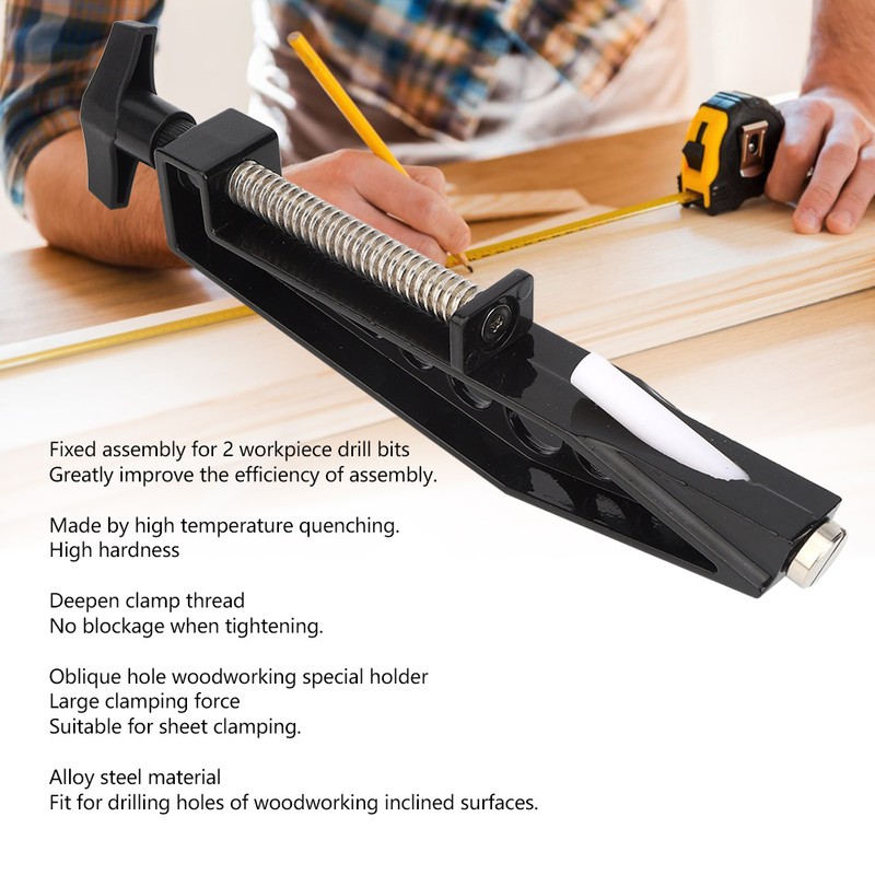 Slant Hole Pull Clip Carpenter Fixed Clamp Hardware Woodworking Accessory