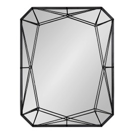 Kate and Laurel Keyleigh Modern Glam Geometric Shaped Metal Accent Wall Mirror, Black
