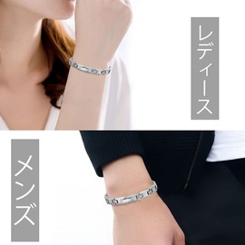 N+NITROLUBE Germanium Magnetic Health Bracelet for Men and Women, Pure Titanium, Tungsten, Removes Static Electricity, Fatigue, Improves Sleep, Promotes Blood Circulation, Titanium,