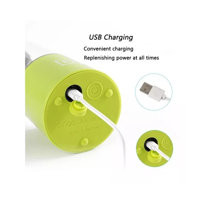Bingo 500ml Mini Portable USB Rechargeable Electric Juicer Cup Blender