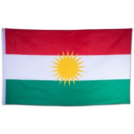 SCAMODA Country Flag, Made of Weatherproof Material, with Metal Eyelets, Outdoor Flag (Kurdistan), 150 x 90 cm
