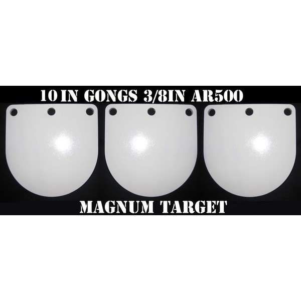 10 in. AR500 Gong Shooting Target - 3/8 Thk Rifle Target - 3pc. Steel Target Set