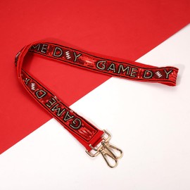 Beaded Purse Straps Game Day Purse Strap Replacement Sequin Crossbody Football Purse Strap for Stadium Clear Bag Purse Handbag Game Day Outfits Accessories Gifts (Red&Black)