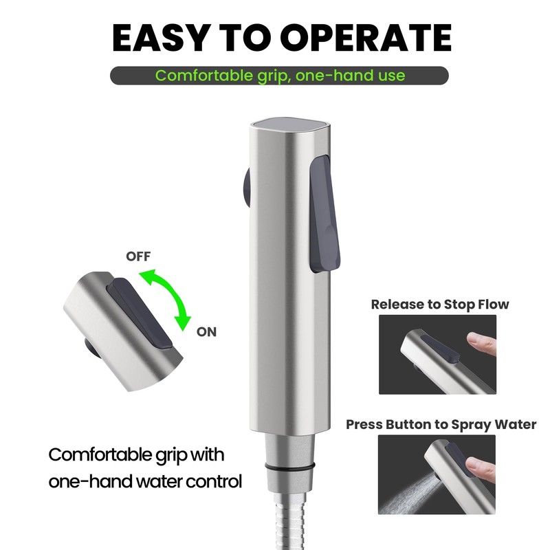 Terapaton RV Bidet Sprayer, RV Handheld Bidet with Water Hose