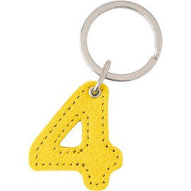 [Slip-on] Key Chain (JNK-1401 Number Keychain, 4 (Yellow), One Size