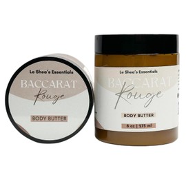 Baccarat Rouge 540 Inspired Fragrance Type, Body Butter Cream w African Shea Butter, Mango Butter, Vitamin E Oil, Aloe Vera, Hydrating Skin Care, Vegan Moisturizer, Thick Lotion Plant Based Care for Dry Cracked Hands Feet Bold Scent Version 8 oz