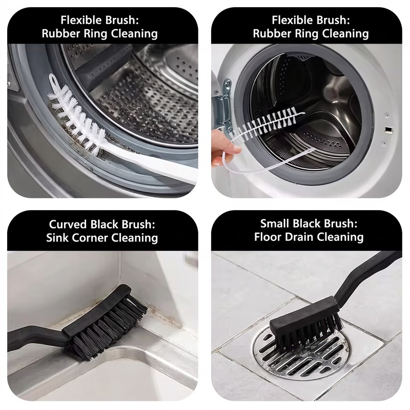 Multi-Purpose Cleaning Brush Set for Washing Machines and Home –