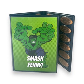 Pennybandz Penny Postcard Tri-Fold Pressed Penny Collector Book Holds 60 Pressed Pennies and Your Favorite Postcard for Your Cover (Hulk Smash Penny)