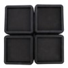 4PCS Durable Stackable Bed Risers Black Square MoisturE proof Insect