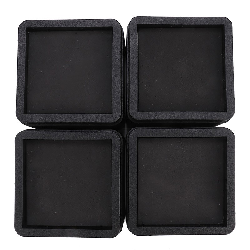 4PCS Durable Stackable Bed Risers Black Square MoisturE proof Insect