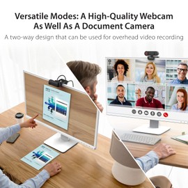 j5create 1080P Dual Mode Webcam & Document Camera with Automatic & Manual Focus, Magnetic Privacy Cover for PC/Laptops | for Live Streaming/Video Calls/Online Meetings/Online Courses (JVU250)