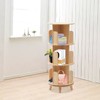 CNCEST 3 Layers Rotating Bookshelves, 360° Rotating Bookshelf Wooden Bookshelf