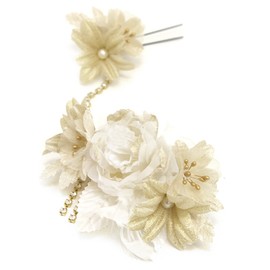 Soubien Hair Ornament, Set of 2, Flower, Rose, Cherry Blossom, Rhinestone