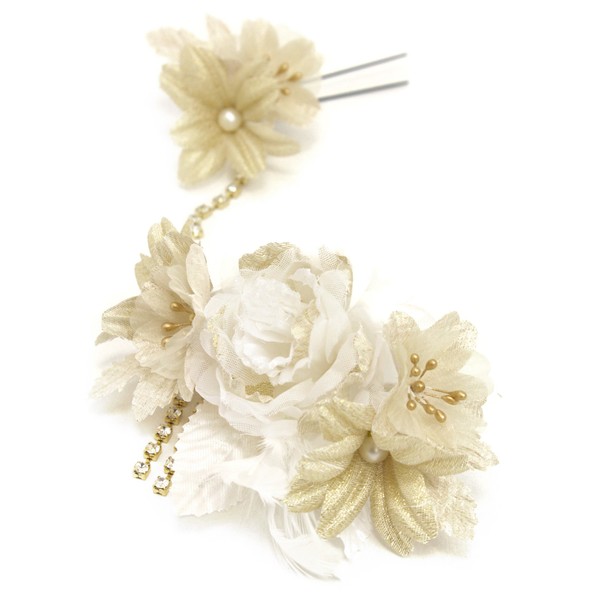 Soubien Hair Ornament, Set of 2, Flower, Rose, Cherry Blossom,