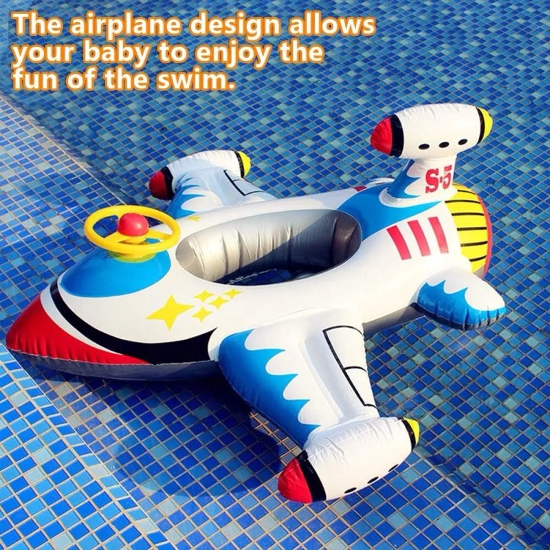 Unbranded Inflatable Aircraft Yacht Pool Float • 45” X 39”