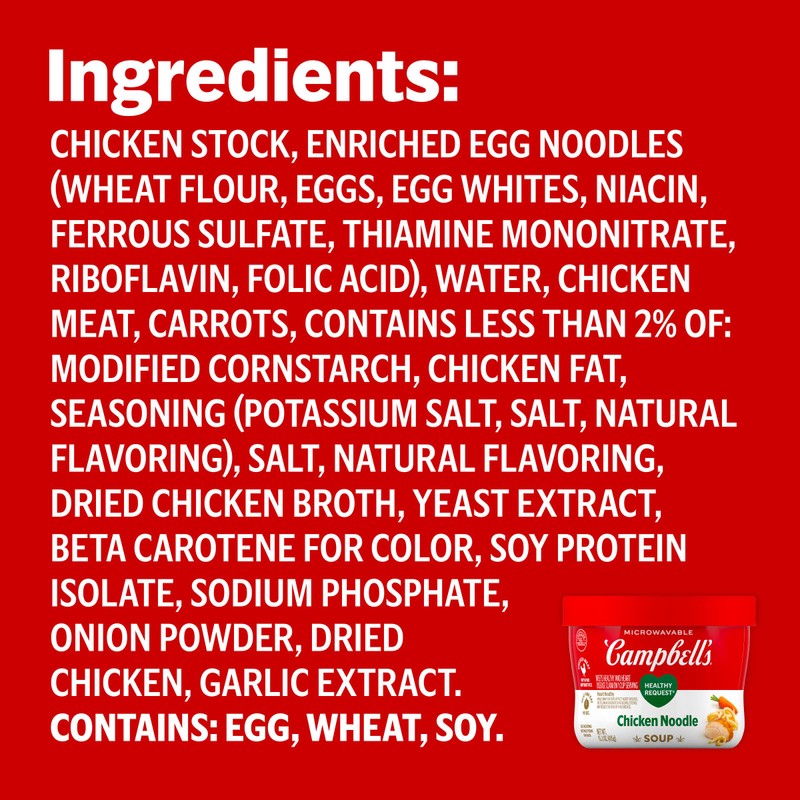 Campbell's Healthy Request Chicken Noodle Soup, 15.3 Oz Microwavable Bowl