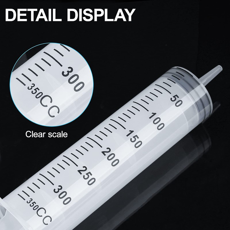 Large Syringe 350ml, Large Capacity Plastic Syringe with 1m Tube,