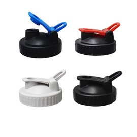 Mason - Tapas para tarros de boca ancha, paquete de 4, a prueba de fugas, a prueba de derrames, reutilizables para cócteles, té helado, café frío (tarros no incluidos), sin cubeta de hielo incluido)