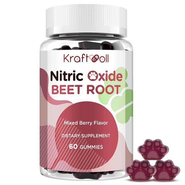 Kraftvoll Nitric Oxide Beet Root Gummies with Grapeseed Powder, Pomegranate