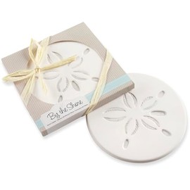 Kate Aspen "by The Shore Sand Dollar Coasters - Decoración Costera y Regalos de Boda en la Playa, Regalos de Despedida de Soltera, Regalos de Fiesta náutica, Regalo de inauguración de la casa y