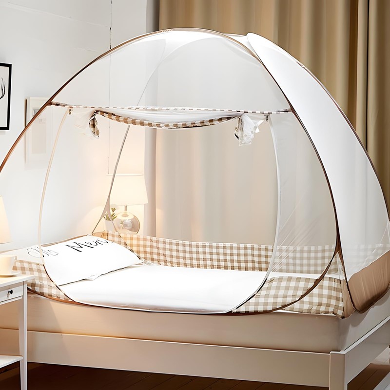 Mosquito Net Bed, Foldable Double Door Mosquito Net Pop Up,