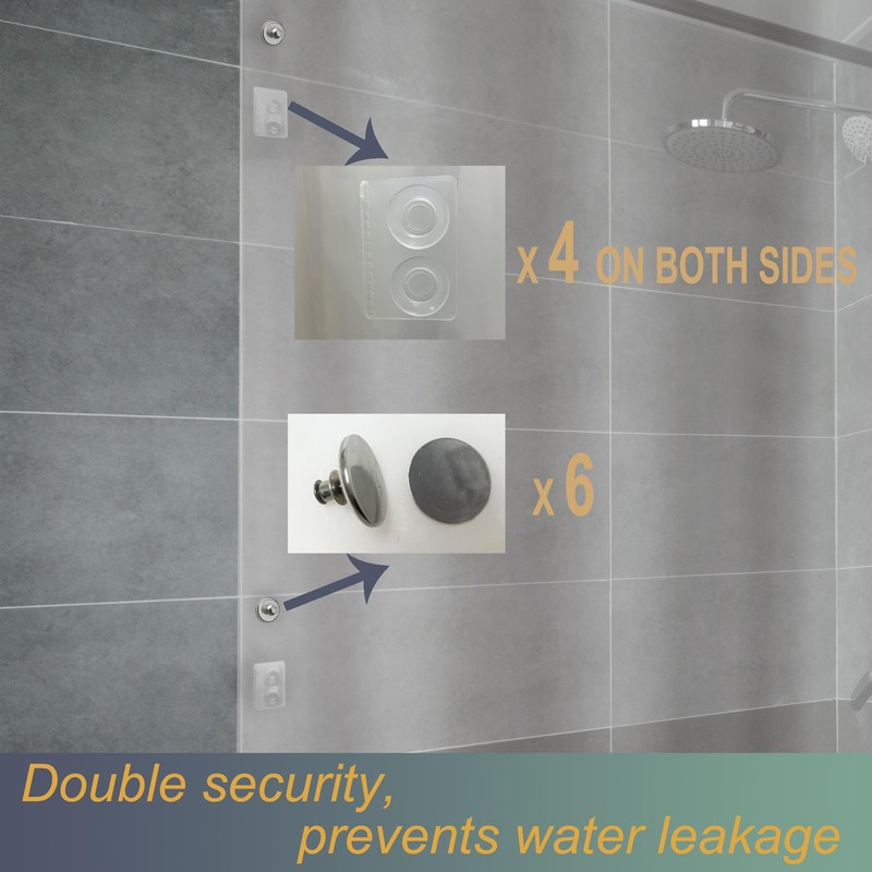 Shower Curtain Liner with Side Suction Cups & Magnets Splash