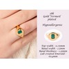 Silver Smile 18K Gold Vermeil Signet Ring with Emerald-Cut Emerald