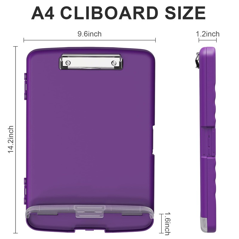 Plastic Clipboard with Storage, 8.5 x 11 Storage Organization Box