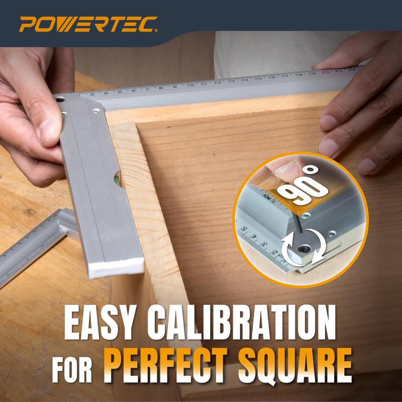 POWERTEC L Square 3pc, Try Square, 90 Degree Measuring Tools