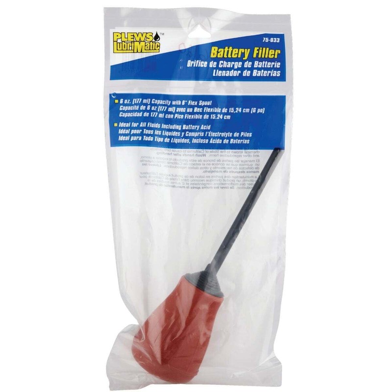 LubriMatic 75-033 Battery Filler w/ Rubber Spout, red, 1 Count