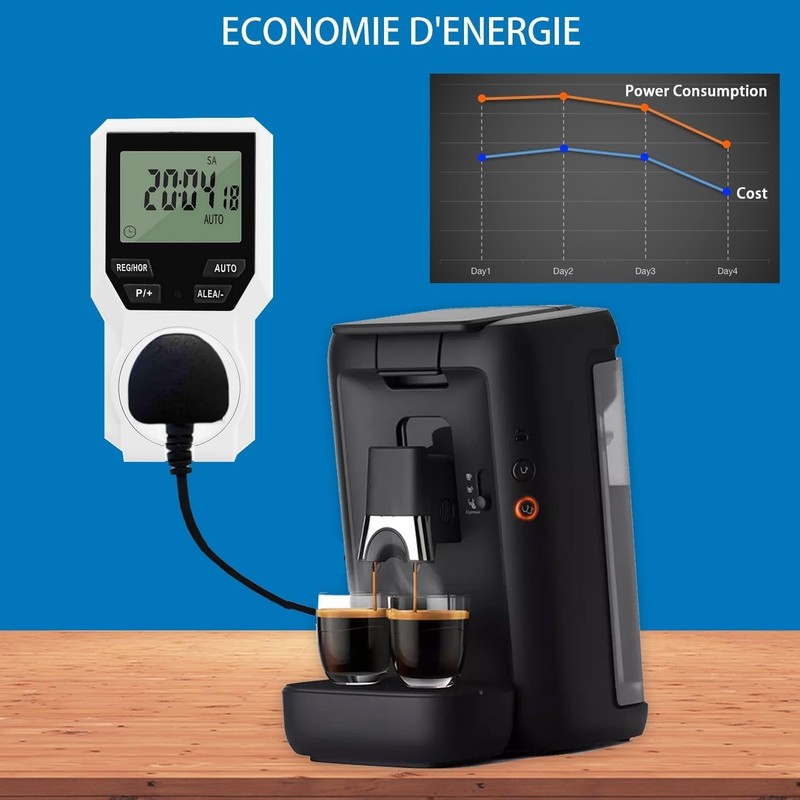 KHIYQILO 18 Programmes Digital Socket Timer Energy Saving Programmable Countdown