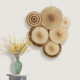 Paper Fans Decoration, Set of 8, Paper Fan, Paper Fan, Paper Decoration, Birthday, Decoration, Paper Fan, Children's Day, New Year, Wedding, Christmas, Graduation, Decoration, Festival, Event, Mall,